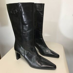 Amalie Black Heeled Boots Different Sizes